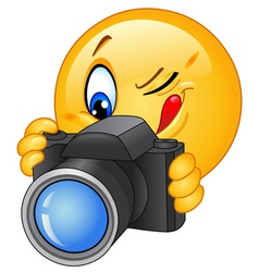 Camera emoticon vector image