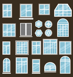 Set of window icons vector image