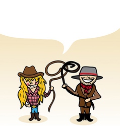 Australian cartoon couple bubble dialogue vector image