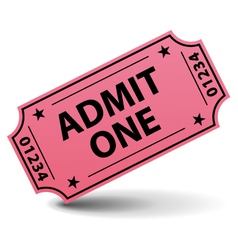 Admit one pink ticket vector image