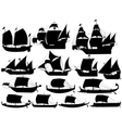 Ancient sail boats vector image