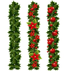 Green Christmas garlands vector image
