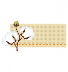Cotton branch with label vector image