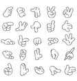 Outlined cartoon hands vector image