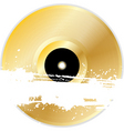 Black vinyl disk with grunge splats and brush stro vector image