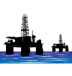 Oil drilling rigs vector image