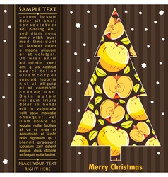 Decorative card with New year tree vector image