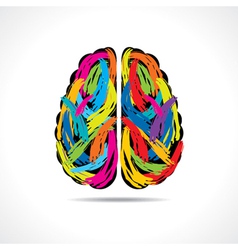 Creative brain with paint strokes vector image