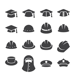 Hat icon set vector image