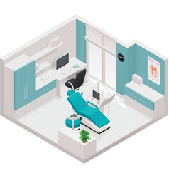 Isometric dental clinic icon vector image