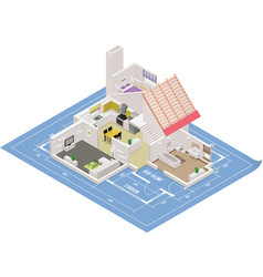 Isometric house cutaway icon vector image
