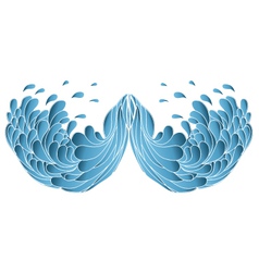 Blue wavesPainted image isolated on white vector image