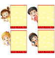 Kids and signs vector image