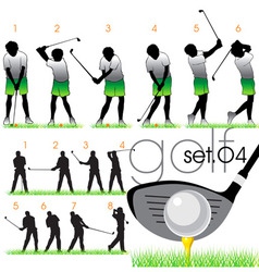 Golf lessons in phases Golf lessons in phases vector image