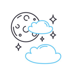 Moon symbol outline in perspective Royalty Free Vector Image