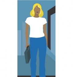 Businesswoman walking vector image