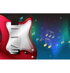 A red electric guitar vector image