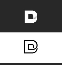 D letter logo monogram typography design element vector image