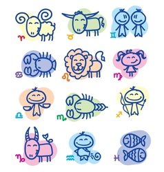 Hand drawn zodiac signs vector image