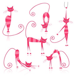 Cartoon striped cats vector image
