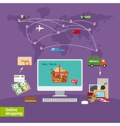 Online shopping vector image