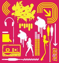 Club flyer graphic elements vector image