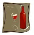 Wine glass and bottle vector image