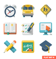 School and Education Flat Icons vector image