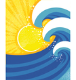 Sea waves poster of sea landscape vector image