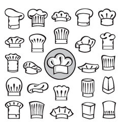 Set of chef hats vector image