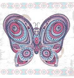 Vintage ethnic butterfly vector image