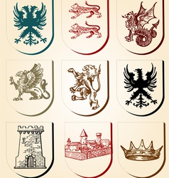 Heraldry design elements vector image
