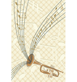 Trumpet with musics vector image