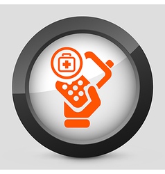 Orange and gray elegant glossy icon vector image
