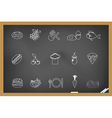 Food icon on blackboard vector image