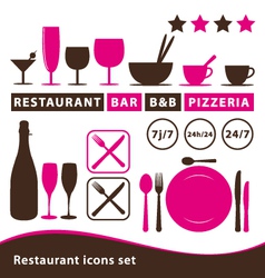 Restaurant icons set vector image