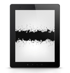 Tablet PC with grunge vector image