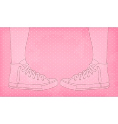 Sneakers pink vector image