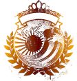 Japan king wave emblem vector image