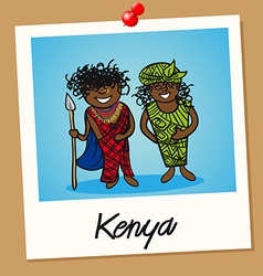 Kenya travel polaroid people vector image