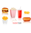 Big group of fast food products vector image