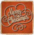 Hand lettered vintage Christmas card vector image