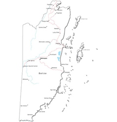Belize Black White Map vector image