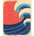 Sea waves posterGrunge of sea landscape vector image