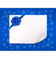 Christmas blue background with sheet of paper vector image