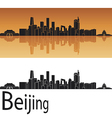 Beijing skyline in orange background vector image