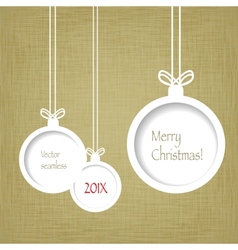 Xmas balls on textured paper vector image