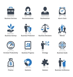 Business Icons Set 1 - Blue Series vector image
