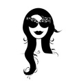 Woman head silhouette vector image