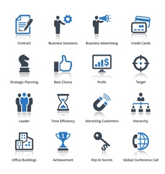 Business Icons Set 2 - Blue Series vector image